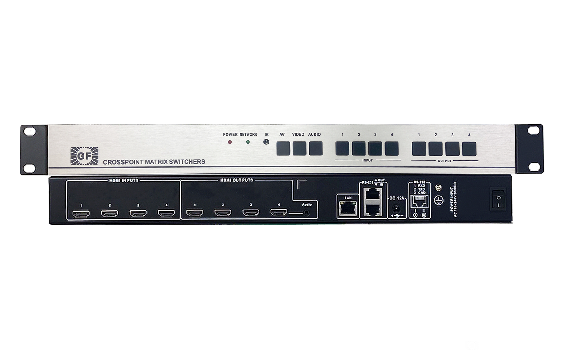 HDMI高清4进4出带音频分离矩阵